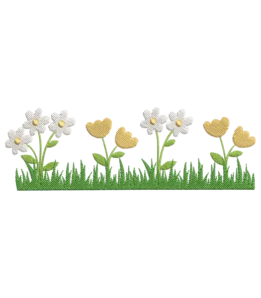Matriz de Bordado Barrado de Flores